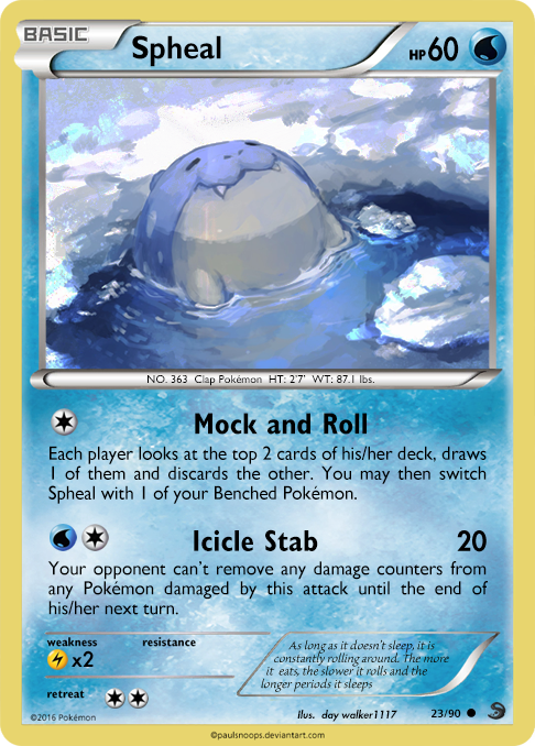 pokemon spheal card Spheal 065/108 Power Keepers