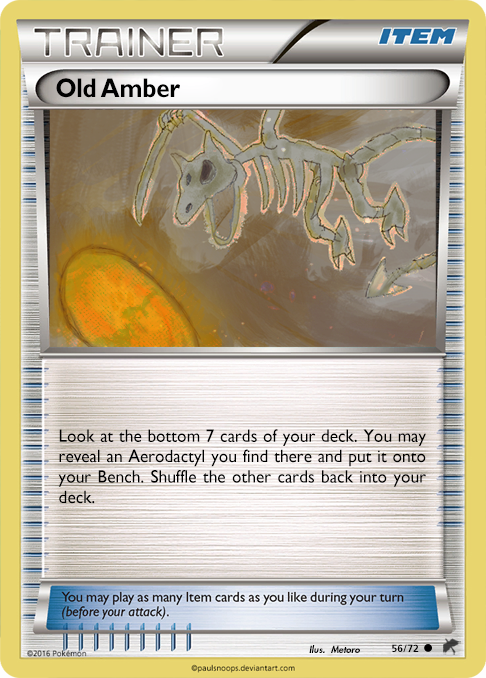 old amber pokemon card evolves-from:antique-old-amber PkmnCards You may reveal an Aerodactyl you find there and put it onto your Bench Old Amber 84/100 Reverse Holo White Dark Explorers set. Old Amber - Bulbapedia, the