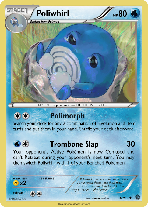 pokemon poliwhirl card Pokmon #61 23K Gold Plated w/ Retreat Cost Poliwhirl - Grade 9 -