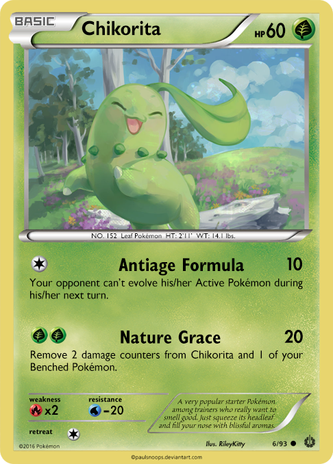 Chikorita card - TV 6/93 by Metoro on DeviantArt Chikorita card - TV 6/93 by Metoro on DeviantArt