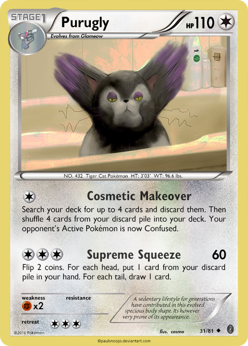 purugly pokemon card 117/142 Stellar Crown Common 120 HP Rev Holo NM AC Colorless Retreat Cost Glameow Purugly 1 (Used) 1182255683|