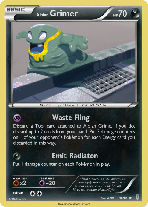 alolan grimer pokemon card TCG: 83/147 (Reverse Holo) Darkness Collect Draw 2 cards Alolan Grimer (Fantastical Parade #96/234,