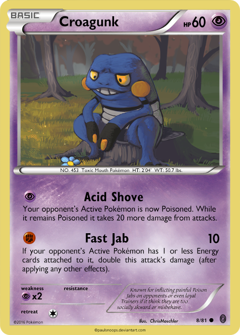 pokemon croagunk card Tournament Battle Ensky Collectible Bromide Common Card Type Croagunk | Burning Shadows |