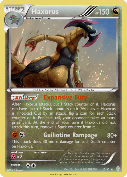 Haxorus card - AD 18/81 by Metoro on DeviantArt Haxorus card - AD 18/81 by Metoro on DeviantArt