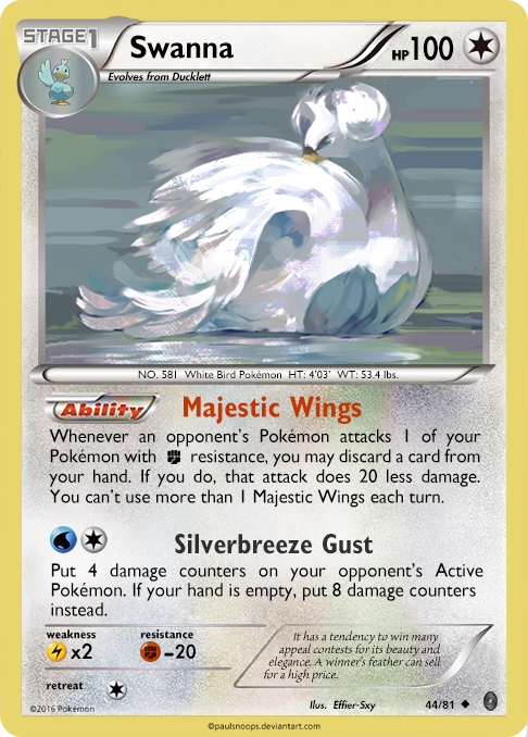 pokemon swanna card - SV096/SV122 - Shining Fates Evolves from Ducklett Type Swanna card - AD 44/81