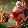 Lion Rips Jungle Man's Loincloth