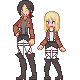 Pixel art of Ymir and Krista by shinya-maya