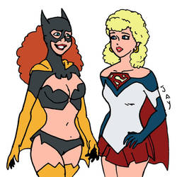 Batgirl and Supergirl 