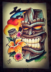 Tiki Tattoo Design