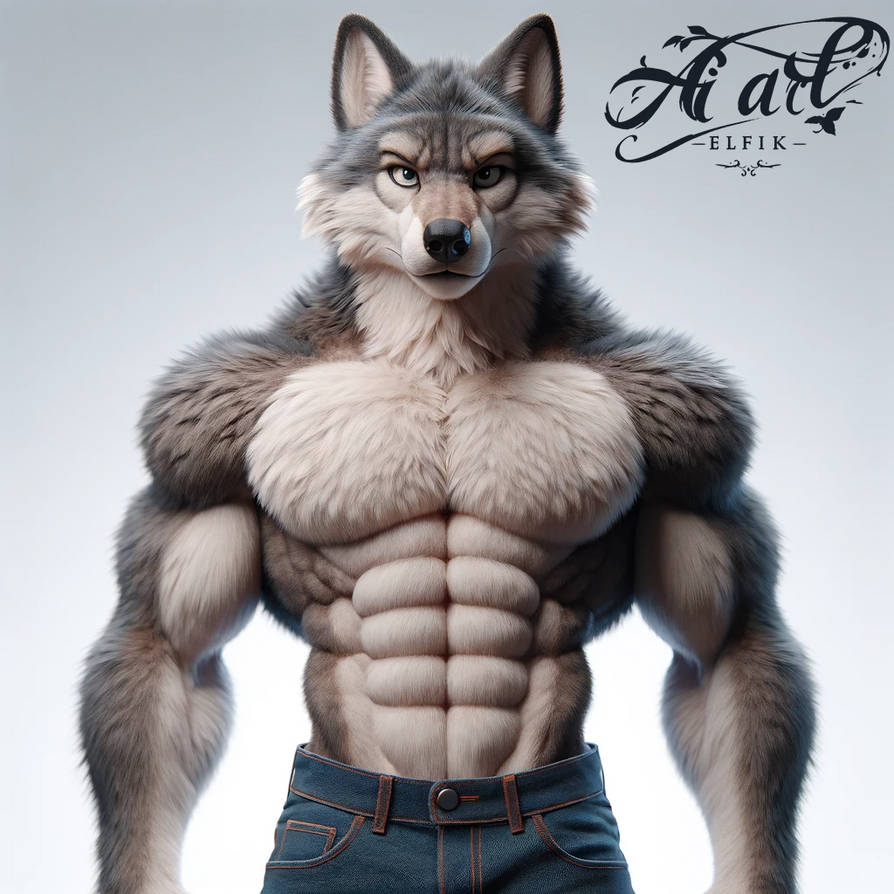 AiArtElfik A Male Wolf Furry by AiArtElfik on DeviantArt