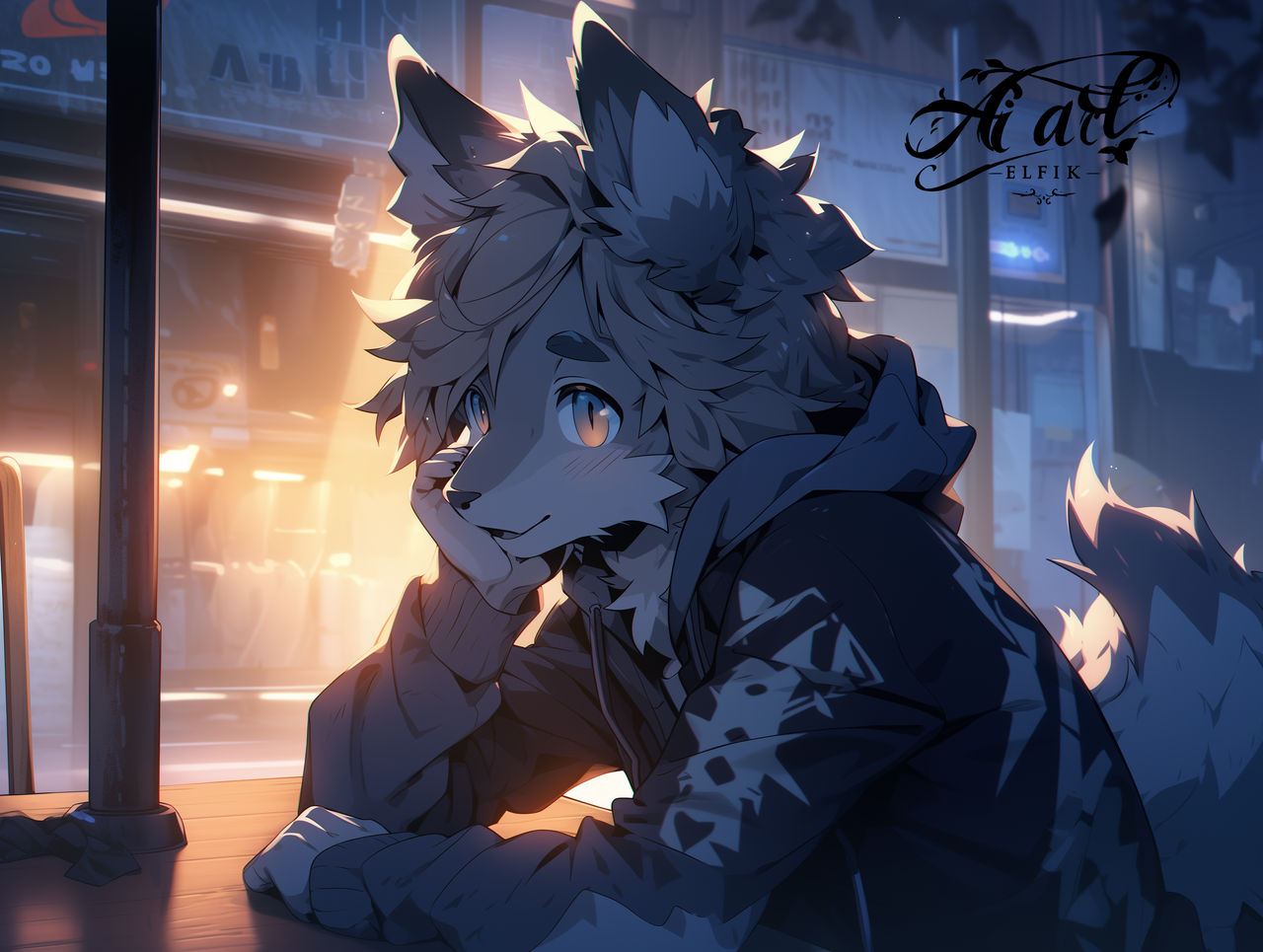 AiArtElfik A Male Wolf Furry by AiArtElfik on DeviantArt