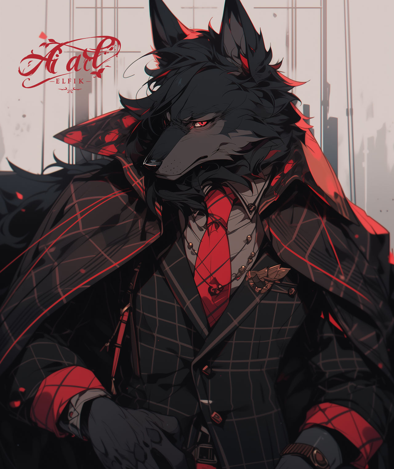 AiArtElfik A Male Wolf Furry by AiArtElfik on DeviantArt