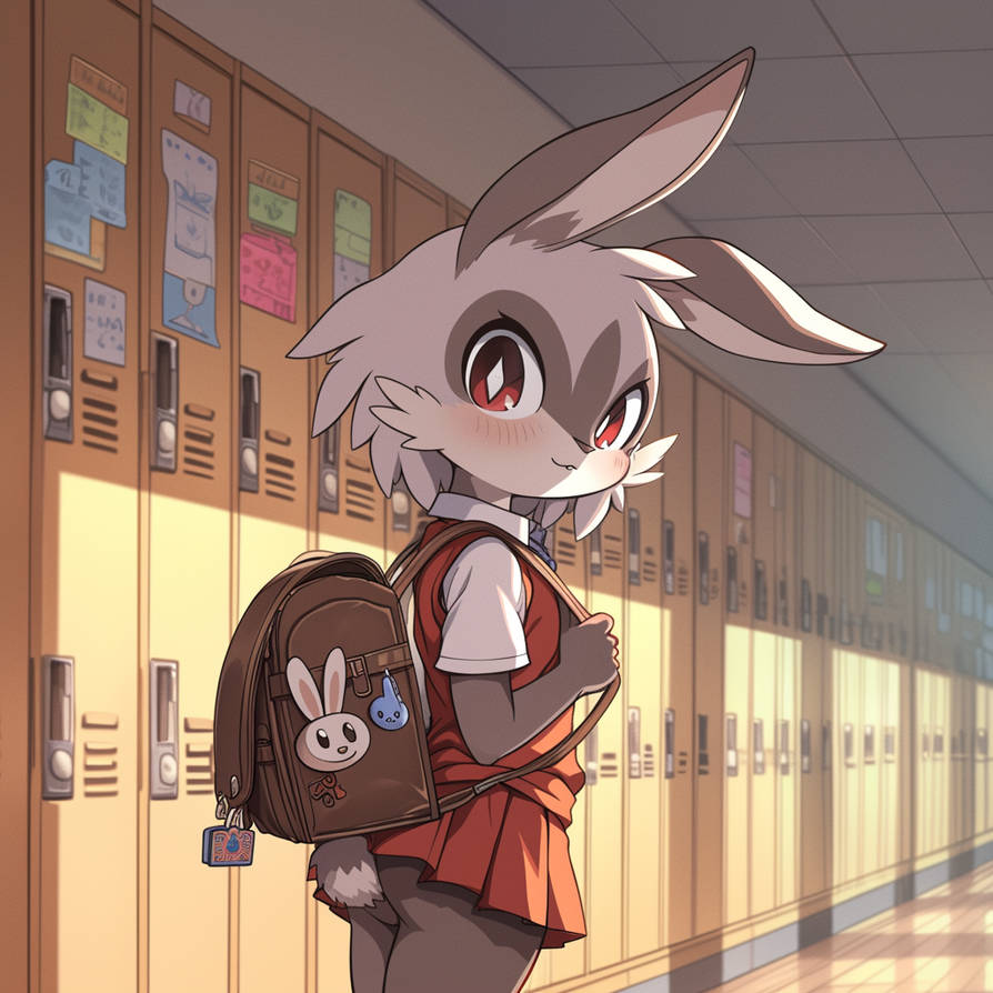AiArtElfik Furry rabbit first day at school by AiArtElfik on DeviantArt