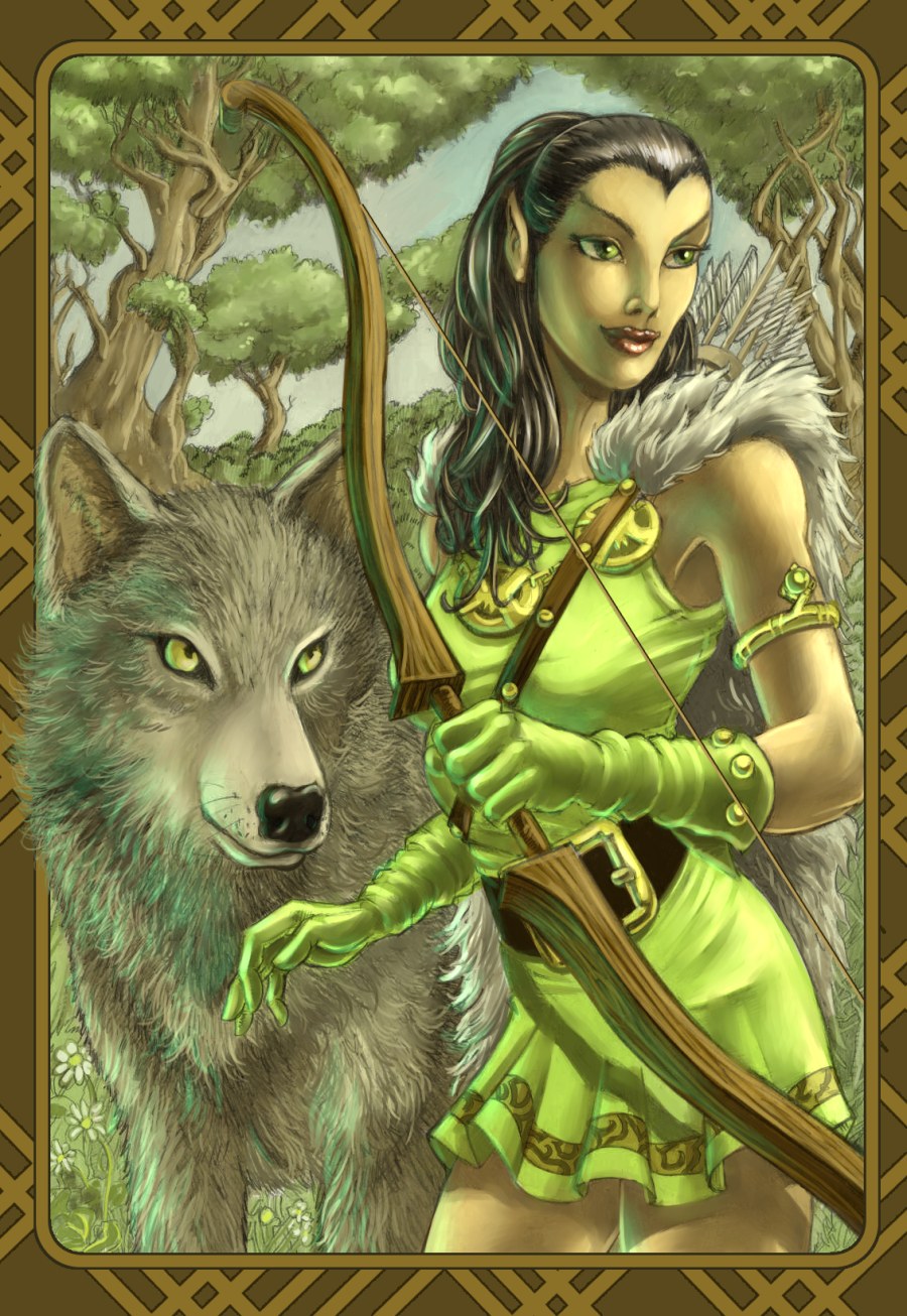 Elf with wolf