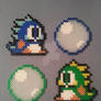 Bubble Bobble Perler Bead Figures