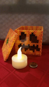 Minecraft 3D Perler Pumpkin