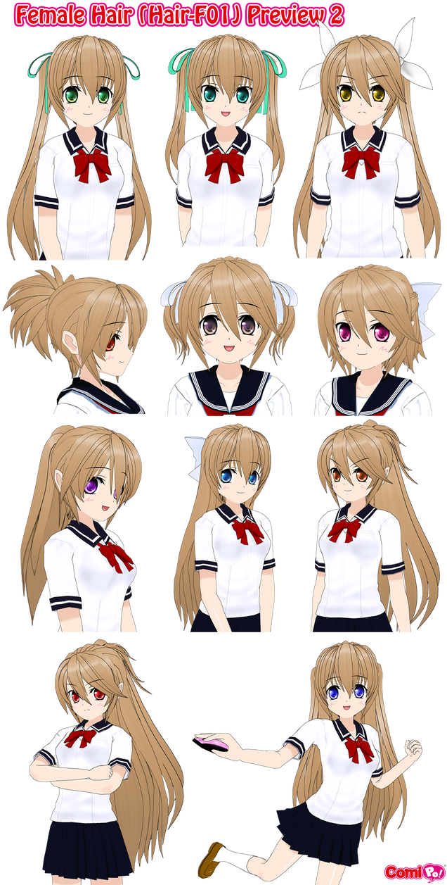 Female Hair (Hair-F01) Preview 2 - Updated by AKIO-NOIR