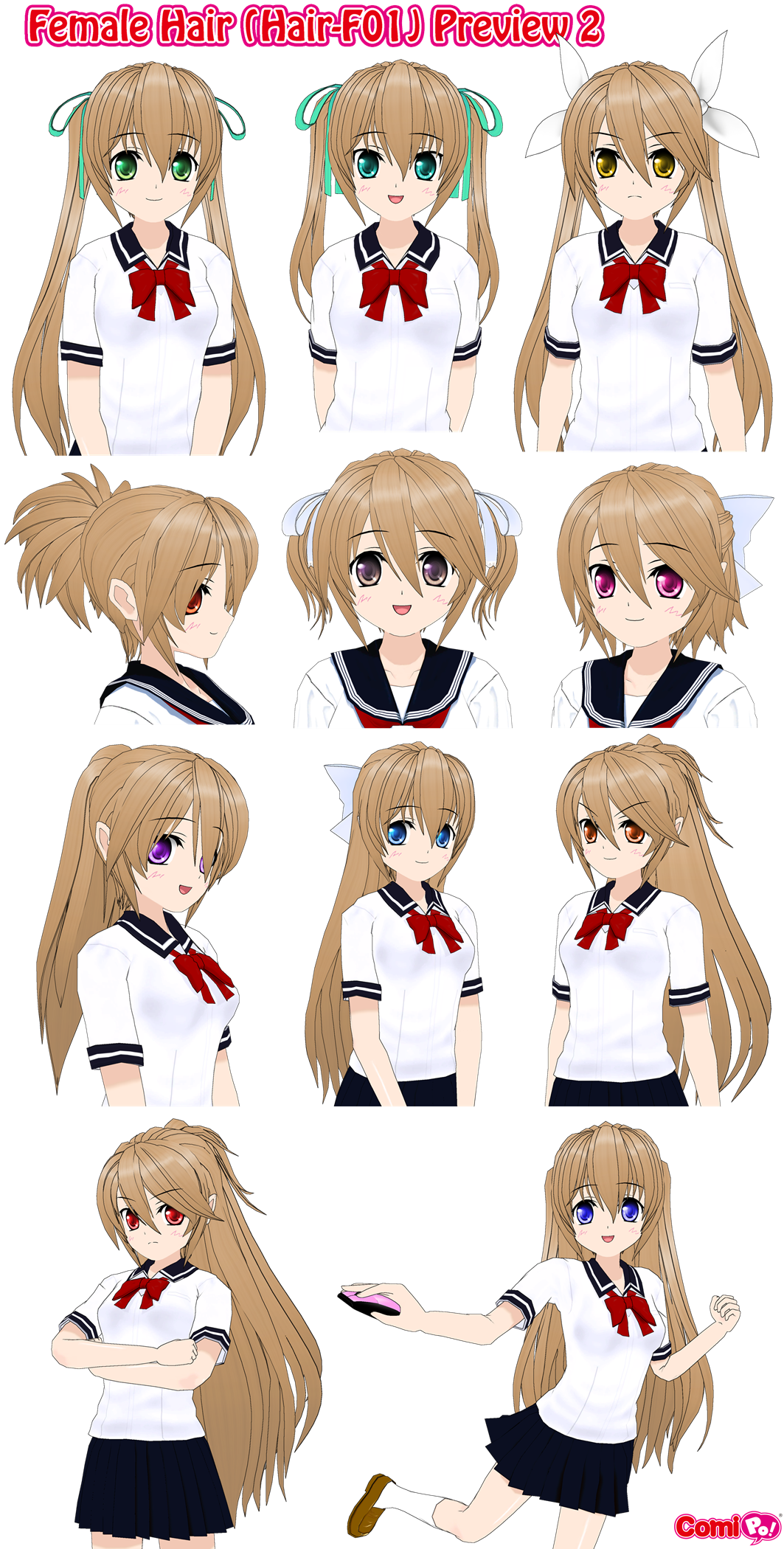 Female Hair (Hair-F01) Preview 2 - Updated by AKIO-NOIR