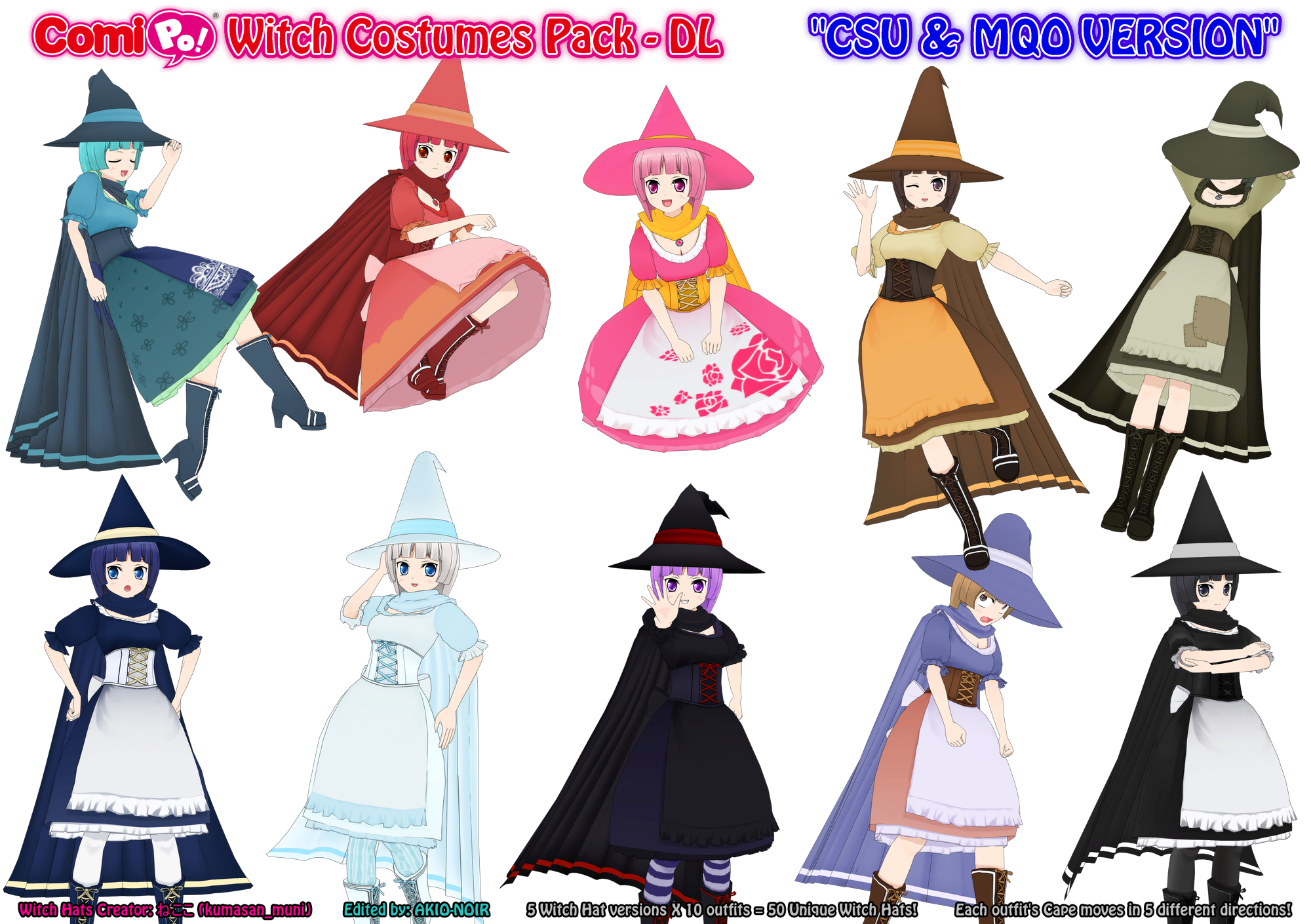 ComiPo Witch Costumes Pack - DL