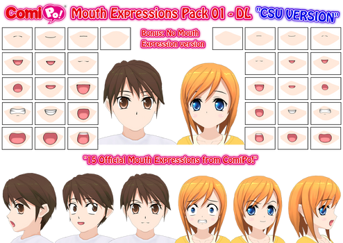 ComiPo Mouth Expressions Pack 01 - DL