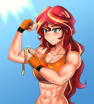 [Commission] Sunset measuring her bicep