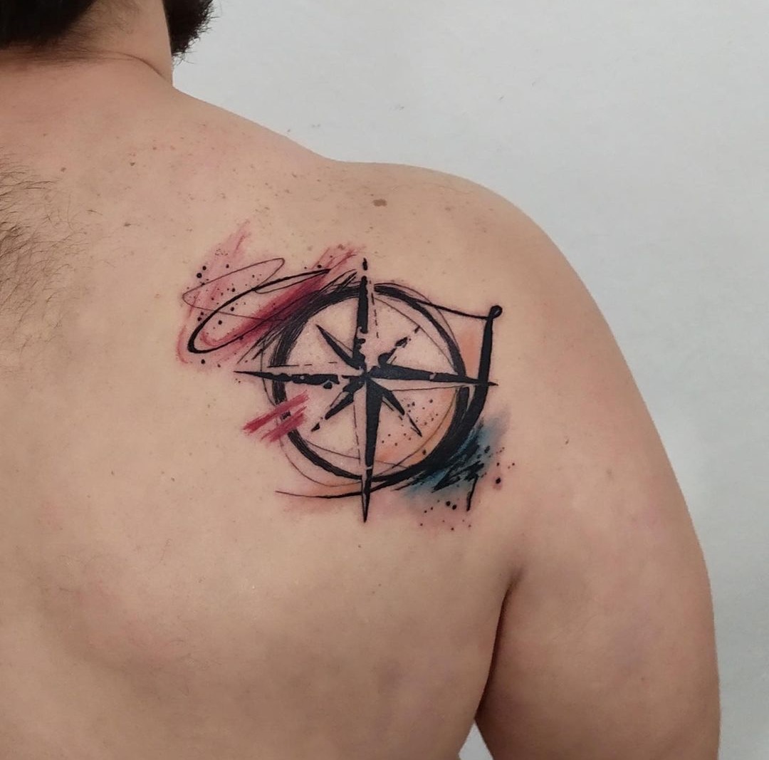 Compass Spine Back Compass Tattoos