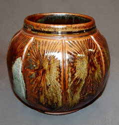 old paneled vase