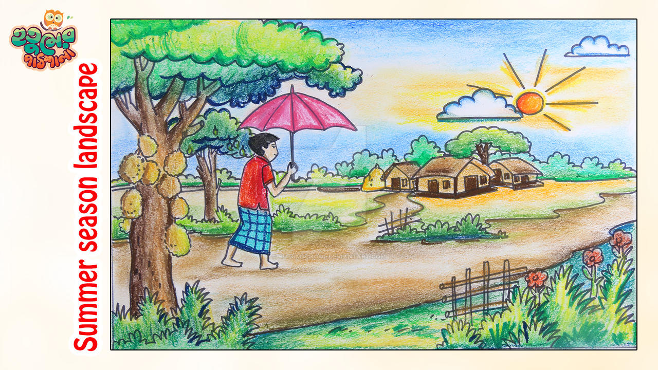 How To Draw A Summer Season Scene How to draw Summer Season step by step by HutumSchool on DeviantArt