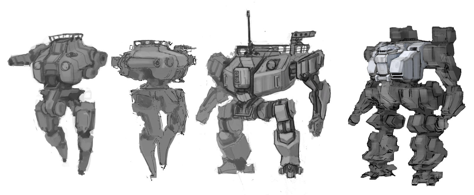 Mecha Design Variations 2 by ModalMechanica on DeviantArt