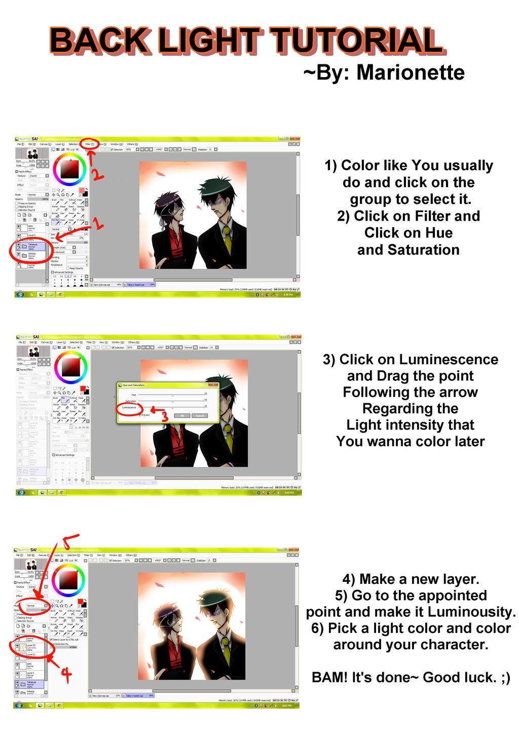 BackLight Tutorial by MarionetteArts on DeviantArt