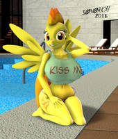 Spitfire posing at the pool