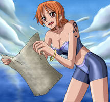 Nami holding a map - One Piece