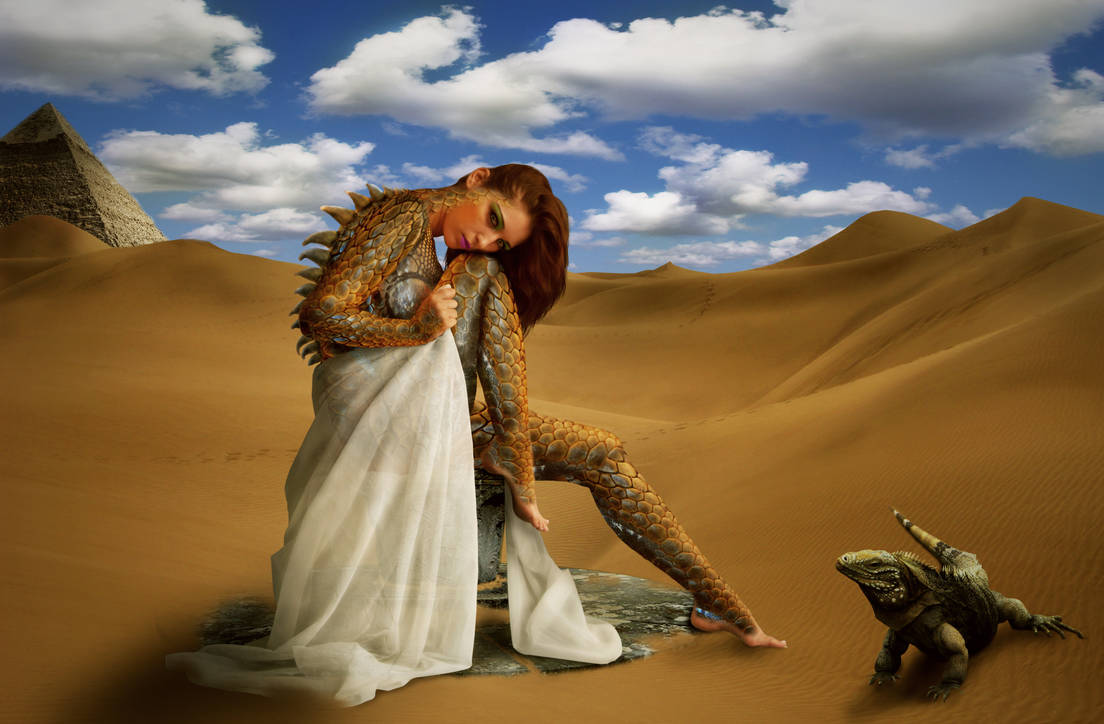 Девушка ящер. Пустыня фэнтези. Девушка в пустыне фэнтези. Девушка в пустыне арт. Картина девушка в пустыне.
