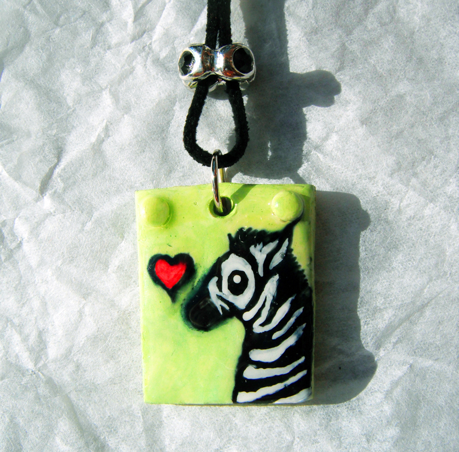 I Love Zebras pendant