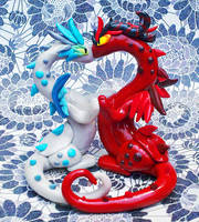 Angel and Demon Dragon Wedding Cake Topper