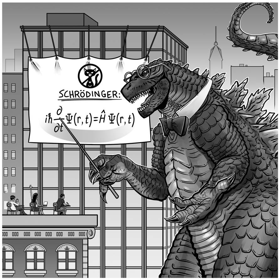 Godzilla Teaching Physics by theheroofthepeople on DeviantArt