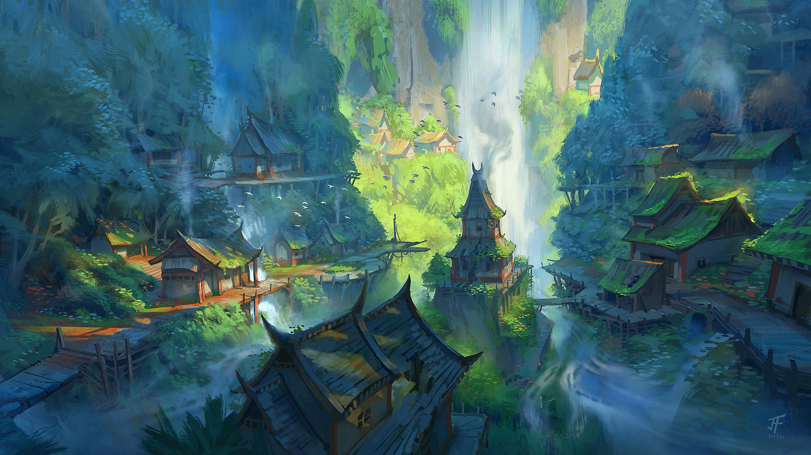 Vilage R Water Fall Village Falls by JeremyFenske on DeviantArt