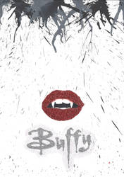 Buffy the Vampire Slayer Crayon and Glitter Art