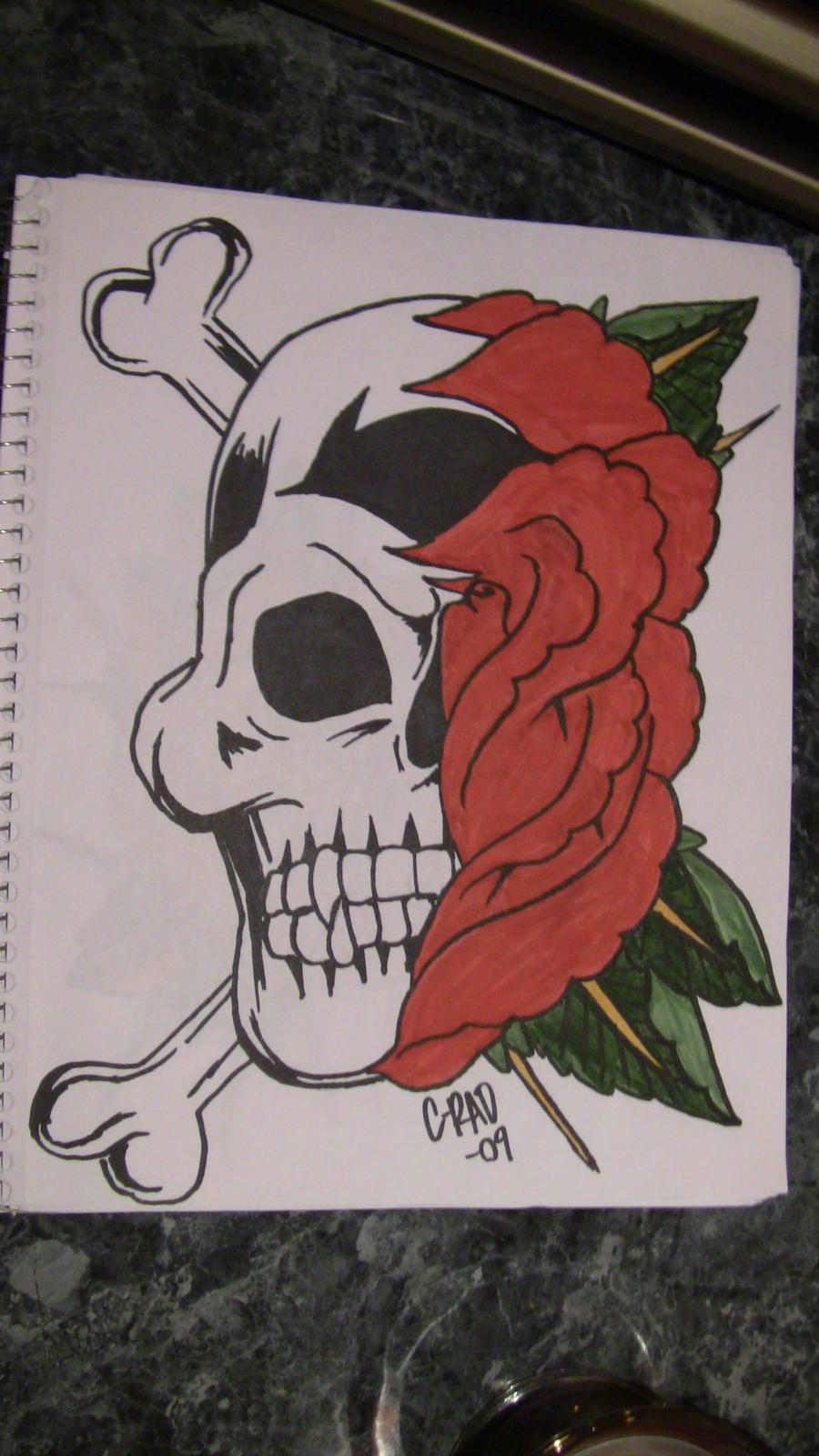 half skull....half rose tattoo by BOWSERBOSS on DeviantArt