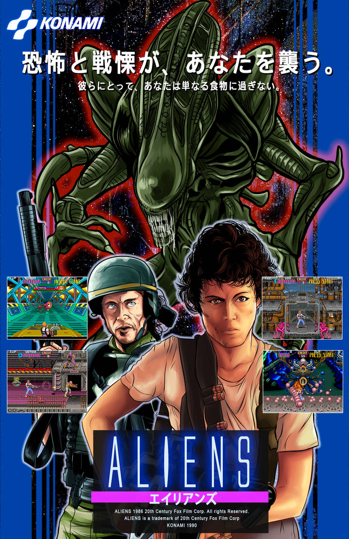 Aliens Arcade flyer fanart by Shayeragal on DeviantArt