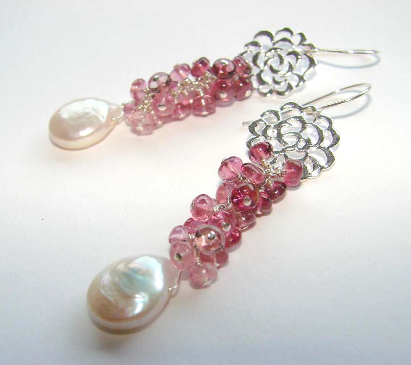 Pink Peony Earrings