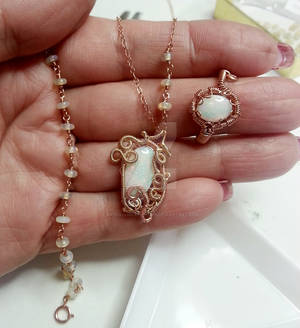 Opal Necklace and ring