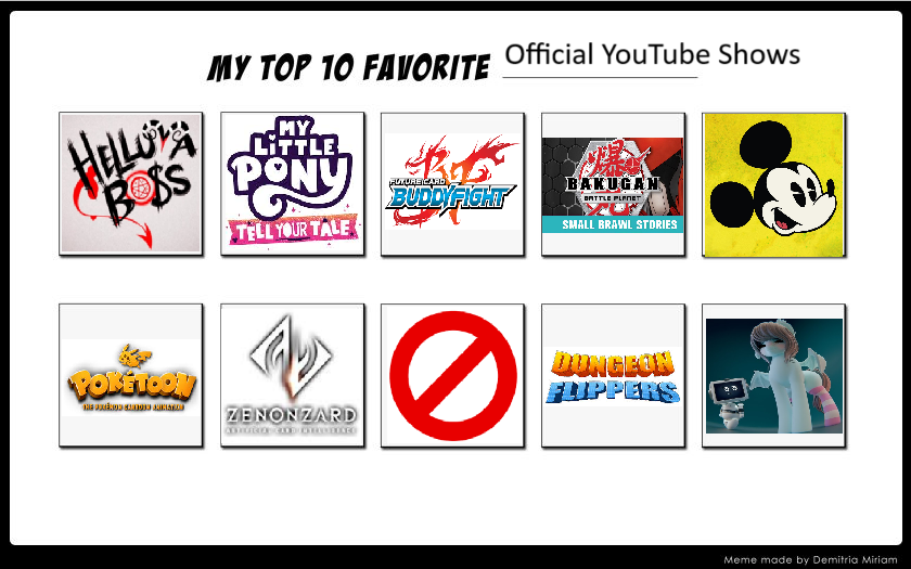 Random Youtube Shows Top 9 Favorite Official YouTube Shows by LoopedPuddle on DeviantArt