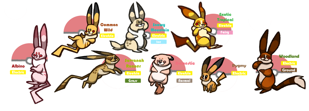 the many variants of Pikachu