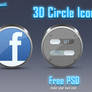 3D Circle Icon + free base 3d icon PSD