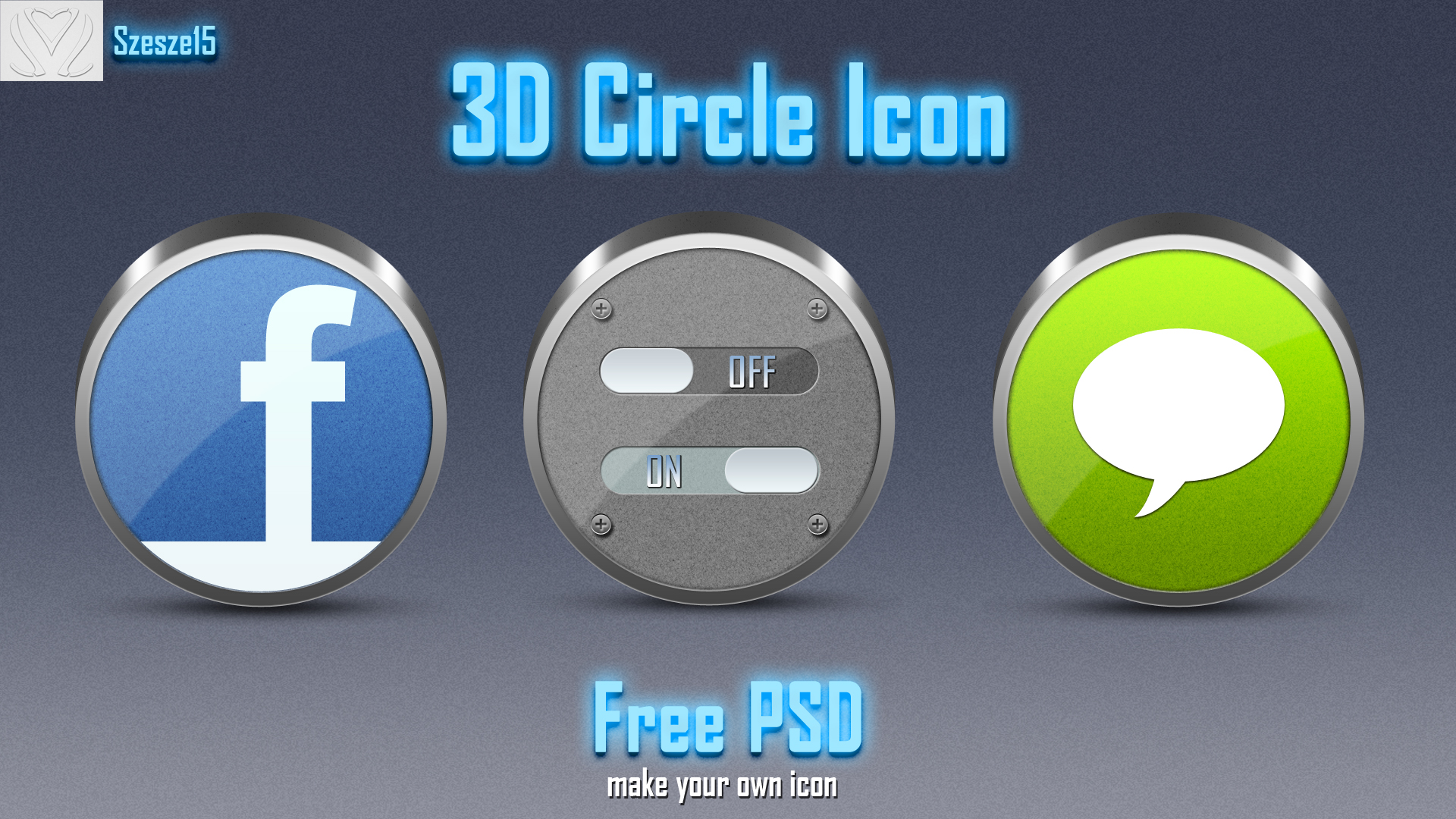 3D Circle Icon + free base 3d icon PSD