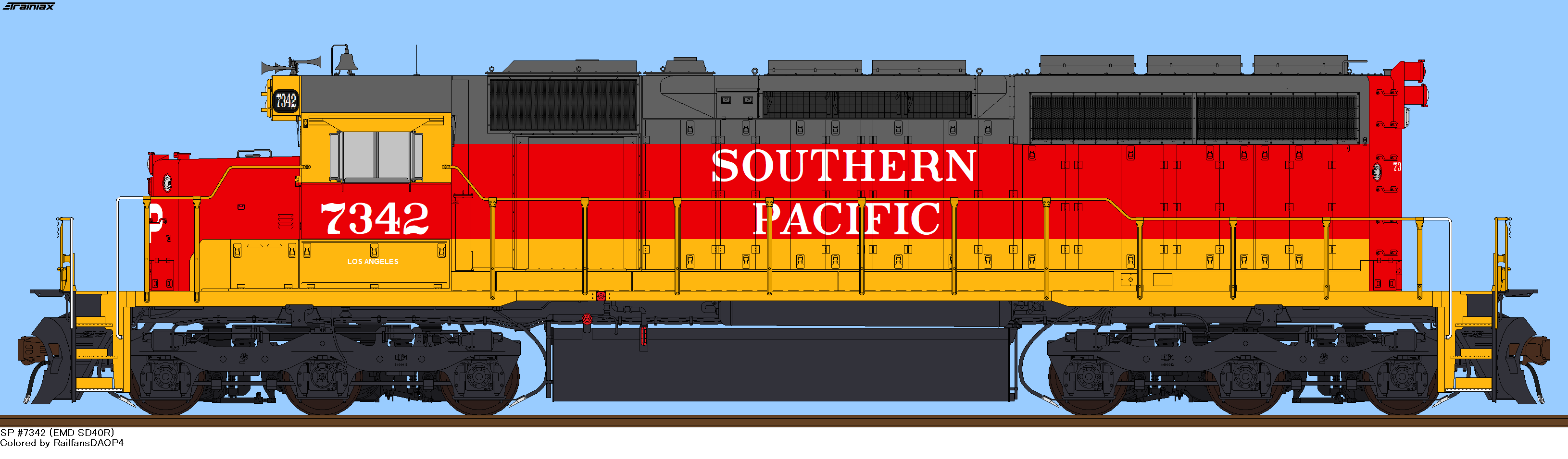 Deviantart Sp Train Southern Pacific #7342 Daylight (EMD SD40R) by RailfansDAOP4 on DeviantArt