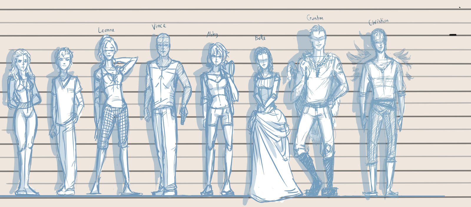 Character Line Up Types Character line up by M34g4nCr0w13y on DeviantArt