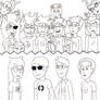 Homestuck Group Photo Lineart