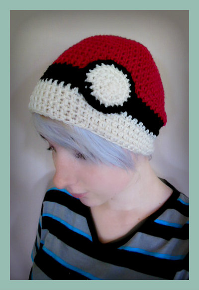 Handmade Crochet Pokeball Hat